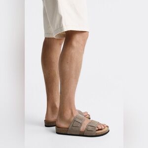 BNWOT Men’s Zara Strap Suede Sandals | Brown Size 9